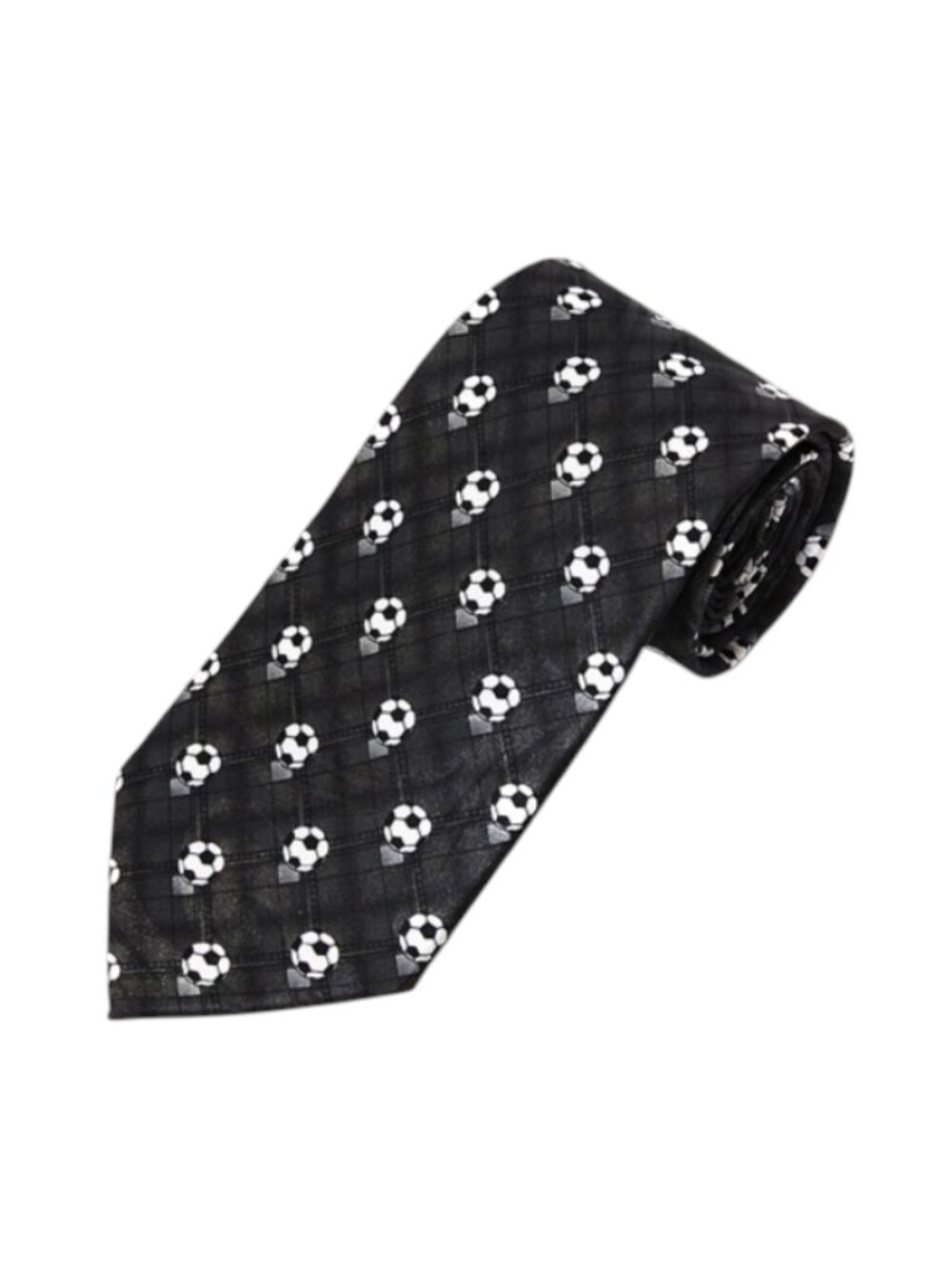 Dark Gray Soccer Balls Novelty Tie